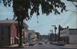 Oswego Street and Business Section Postcard