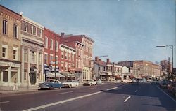 Main Street and Business Section Looking East Waterloo, NY Postcard Postcard Postcard