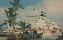 Cruise Ship at Dock in Venezuela Postcard