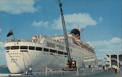 Cruise Ship at Dock Postcard