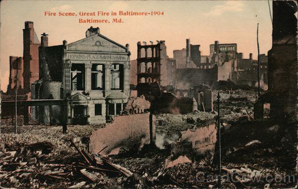 Fire Scene, Great Fire in Baltimore - 1904 Maryland