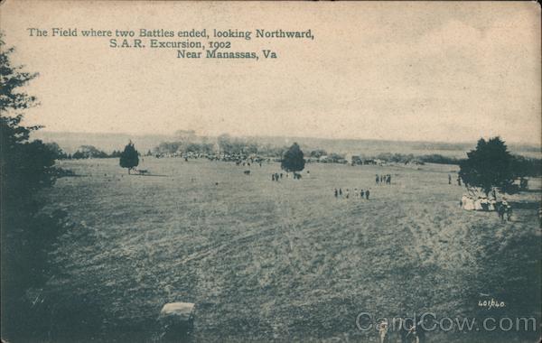 The Field Where Two Battles Ended, Looking Northward, S.A.R. Excursion, 1902 Manassas Virginia