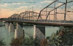 County Bridge, Tennessee River Postcard