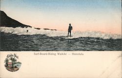 Surf Board Riding Waikiki Postcard