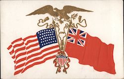 American and British flags Postcard