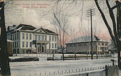 High School and Gymnasium Walla Walla, WA Postcard Postcard Postcard