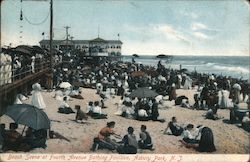 Beach Scene at Fourth Avenue Bathing Pavilion Postcard
