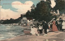 Bathing Beach - Edgewater Park Postcard