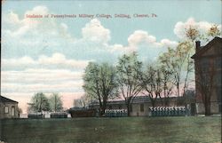 Students of Pennsylvania Military College, Drilling Chester, PA Postcard Postcard Postcard