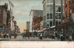 Lexington Street, Shopping District Postcard