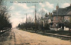 North Elm Street, Looking North Postcard