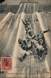 Tobogganing: The Spill - Canadian Sport Series Postcard