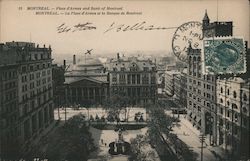 Place d'Armes and Bank of Montreal Postcard