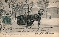 Carter's Sleigh on Dominion Square, Montreal Postcard