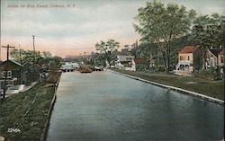 Scene on Erie Canal Postcard