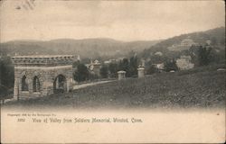 Vied of Valley from Soliders Memorial WInsted, CT Postcard Postcard Postcard