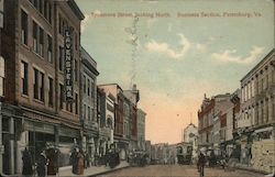 Sycamore Street Looking North, Business Section Postcard