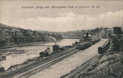 Suspension Bridge over Monongahela River Postcard