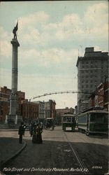 Main Street and Confederate Monument Postcard
