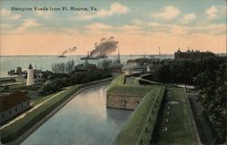 Hampton roads from Ft. Monroe, Va. Bird's Eye View Fort Monroe, VA Postcard Postcard Postcard