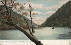 James River Passing through the Blue Ridge Mountains Postcard