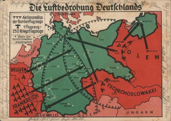 Map of Attack on Germany, WWII Nazi Germany