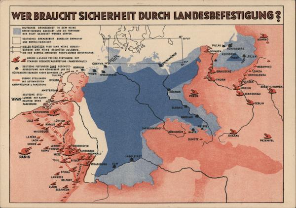 WWII Germany Map Nazi Germany Postcard