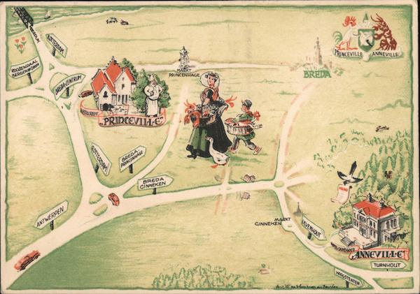 Map Between Princeville and Anneville Netherlands