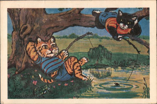 Two Cats Fishing - James De Musz Cape May New Jersey