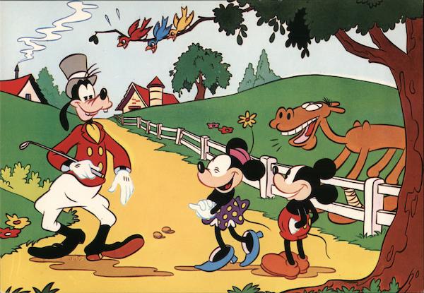 Mickey, Minnie, a Lame Horse, Goofy in a Polo Outfit