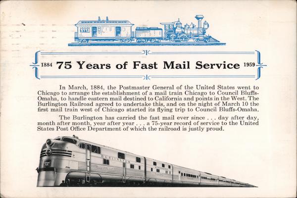75 Years of Fast Mail Service, Special Cachet Commemorative Cancels