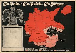 Nazi Germany Map Postcard