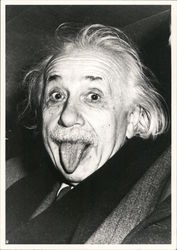 Albert Einstein's Response When Asked to Smile for His Birthday, Princeton, 1951 Postcard