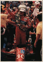 Arie Luyendyk in the Winner's Circle Indianapolis, IN Auto Racing Postcard Postcard Postcard