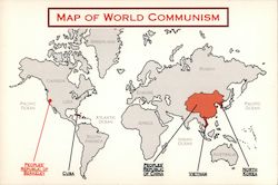 Map of World Communism Postcard