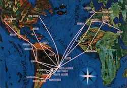 VARIG Airlines - International Routes Postcard