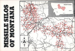 Missile Silos of Montana Maps Postcard Postcard Postcard