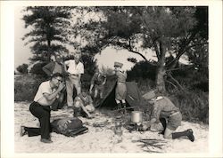 Boy Scouts Setting Up Camp, 1958 Postcard