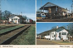 Old Railroad Depot Plains, GA Postcard Postcard Postcard