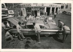 Service Station Attendants Postcard