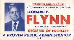 Leonard P. Flynn for Register of Probate Postcard