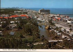 Sunny Isles and Collins Avenue Postcard