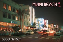 Deco District Miami Beach, FL Postcard Postcard Postcard