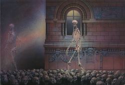 Grateful Dead - Skeleton Walking on Skulls Postcard