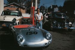 James Dean with his Porsche Spider 550 Los Angeles, California, 1955 Postcard