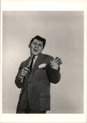 Paul Anka Singing With Microphone Postcard