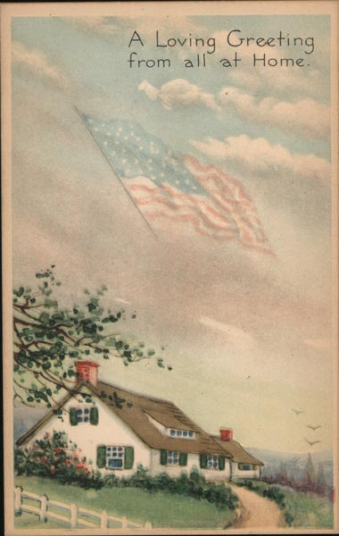 A Cozy Home with American Flag Flying Overhead Patriotic