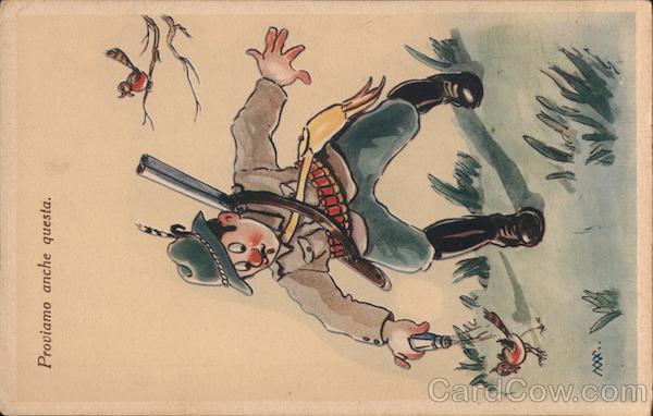 Cartoon Police Officer Salting Bird Comic, Funny