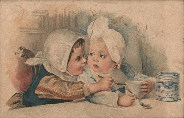 Two Children with Condensed Milk, NY Condensed Milk Company