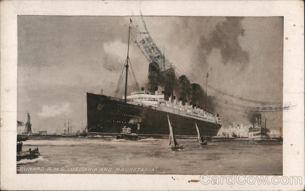 Cunard R. M. S. Lusitania and Mauretania Cruise Ships